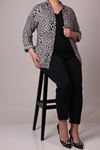 39002 Plus Size Double Leg Trousers - Navy Blue