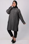 3161 Plus Size Buttoned Trench Coat - Beige