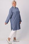 3161 Plus Size Buttoned Trench Coat - Beige