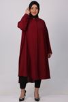 38038 Büyük Beden Mevlana Moskino Gömlek Tunik -Bordo