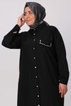 3161 Plus Size Buttoned Trench Coat - Beige
