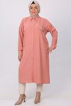 3161 Plus Size Buttoned Trench Coat - Beige