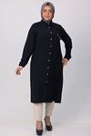 3161 Plus Size Buttoned Trench Coat - Beige