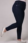 9183-6 Large Size Slim Leg Long Length Jeans - Navy Blue