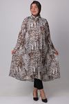 38047 Large Size Patterned Mevlana Jesica Shirt-Leopard