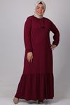 32026 Plus Size Mina Crepe Dress With Pleated Skirt - Fuchsia