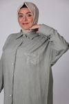38024 Large Size Star Stone Printed Tencel Shirt-Nefti