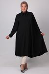 38039 Büyük Beden Airobin Mevlana Gömlek-Siyah