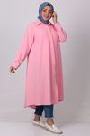 38042 Large Size Mevlana Goffre Tunic - Pink