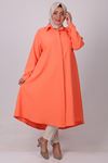 38042 Large Size Mevlana Goffre Tunic - Orange