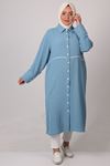 38018 Large Size Piping Airobin Tunic -Baby Blue