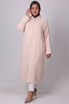 38018 Large Size Piping Airobin Tunic -Beige