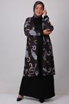 37206 Large Size Crepe Jacket Dress Suit- Black