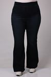 9137 Plus Size Elastic Waist Flared Jeans - Light Blue