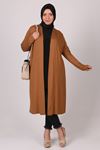 33025 Plus Size Combed Cotton Jacket - Brown