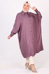 38017 Large Size Low Sleeve Belmando Shirt-Dry Rose
