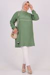 38008 Large Size Miracle Tunic With Split Line -Green