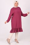 38070 Large Size Frill Detailed Miracle Tunic - Black