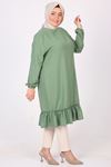 38070 Large Size Frill Detailed Miracle Tunic - Black