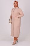 38071 Large Size Crepe Pocket Tunic - Beige