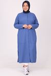 38071 Large Size Crepe Pocket Tunic -Indigo
