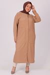 38071 Large Size Crepe Pocket Tunic -Mink