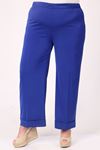 39022 Large Size Elastic Waist Double Leg Trousers - Saks