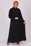 32027 Plus Size Belt Airobin Dress - Black