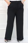 39020 Large Size Airobin Elastic Waist Trousers - Black