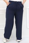 39020 Large Size Airobin Elastic Waist Trousers - Beige
