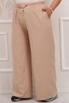 39024 Large Size Star Airobin Slim Leg Pants With Elastic Waist -Beige