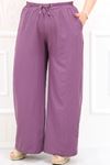 39024 Large Size Star Airobin Slim Leg Pants With Elastic Waist -Lilac