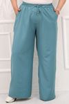 39024 Large Size Star Airobin Slim Leg Pants With Elastic Waist -Knefti