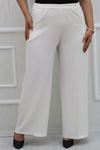 29019 Oversized Lycra Trousers with Elasticated Waist - White
