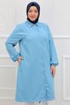 38060 Plus Size Star Airobin Mevlana قميص مع إكسسوارات ياقة - قرميدي
