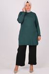 38500 Large Size Combed Cotton Basic Tunic-Emerald