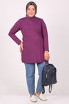 38500 Large Size Combed Cotton Basic Tunic- Lilac