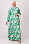 32025 Plus Size Crepe Dress -Floral Benetton