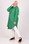 38085 Large Size Linen Shirt with Concealed Buttons - Benetton
