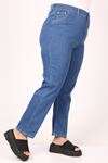 9185-2 Large Size Piping Jeans - Blue