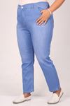 9185-3 Large Size Grinding Pipe Leg Jeans - Ice Blue