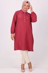 28053 Plus Size Miracle Tunic with Front Patties -Dark Rose