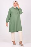 28053 Plus Size Miracle Tunic with Front Patties -Khaki