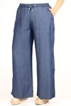 29000-2 Large Size Wide Leg Jeans - Navy blue