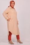 38132 Large Size Linen Airobin Shirt -Beige