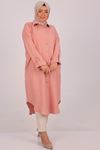 38132 Large Size Linen Airobin Shirt -Pink