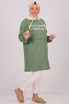 28050 Large Size White Hooded Miracle Tunic -Khaki