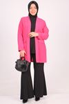 33027-1 Large Size Double Layer Crepe Buttonless Jacket-Pink