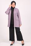 33027-1 Plus Size Double Layer Crepe Buttonless Jacket-Lilac