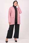 33027-1 Plus Size Double Layer Crepe Buttonless Jacket-Dried rose